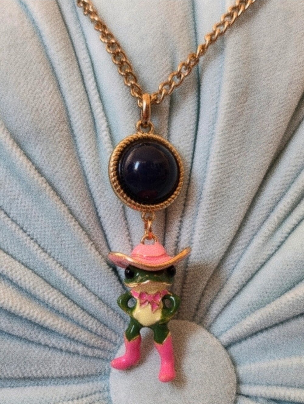 Handcrafted Cowboy Like Me Frog Necklace